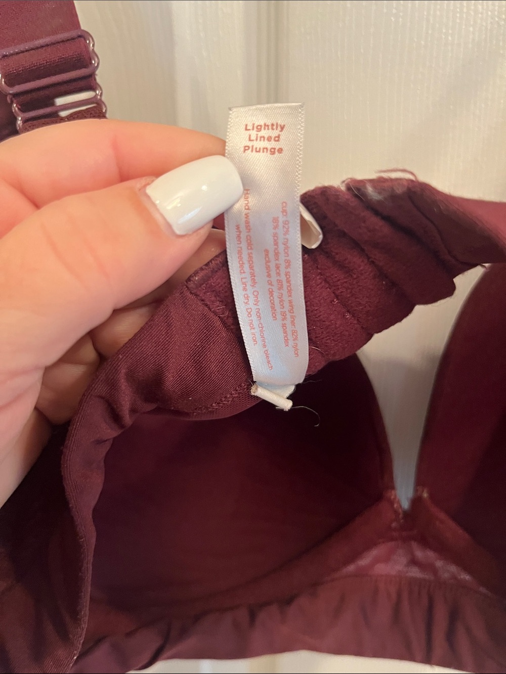 Cacique Lightly Lined Plunge Smooth Moulded Bra in Wine Burgundy - Picture 7 of 7